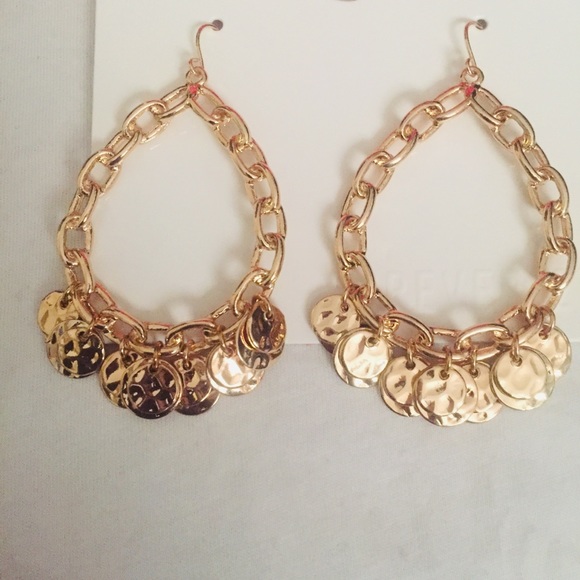 NWT Forever21 Goldtone Dangle Earrings - Picture 5 of 6